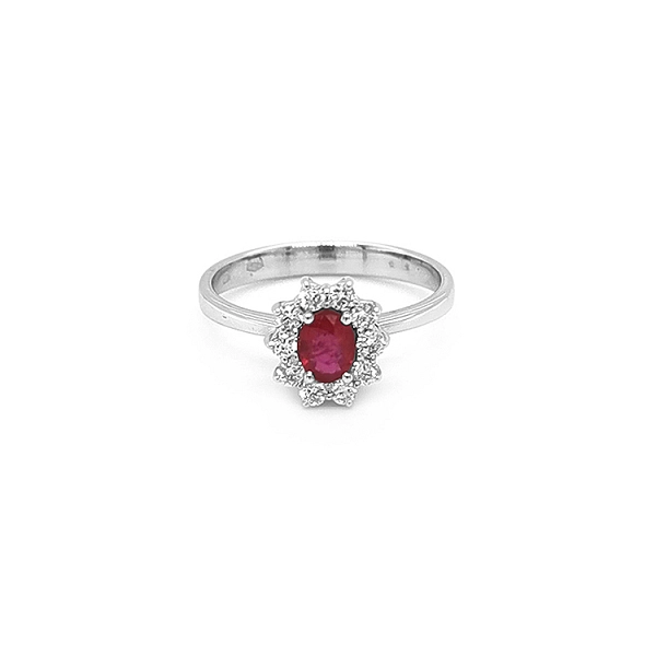 Goldring mit Rubin und Diamanten