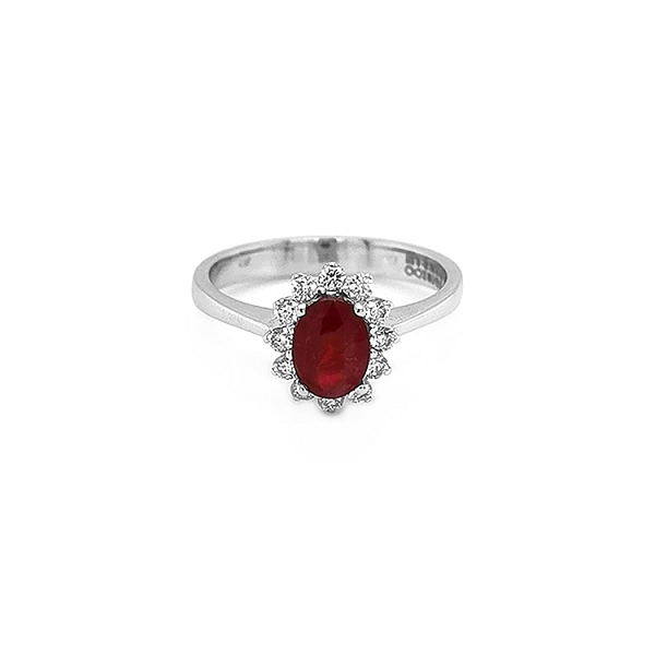 Goldring mit Rubin und Diamanten