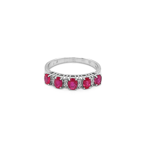 Goldring mit Rubinen und Diamanten