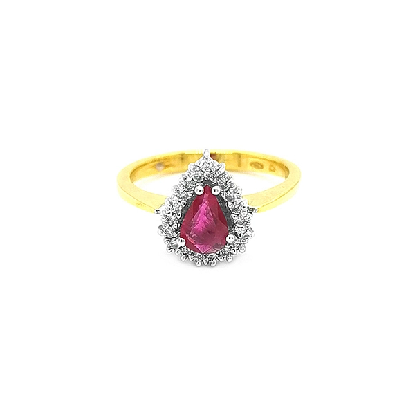 Goldring mit Rubin und Diamanten