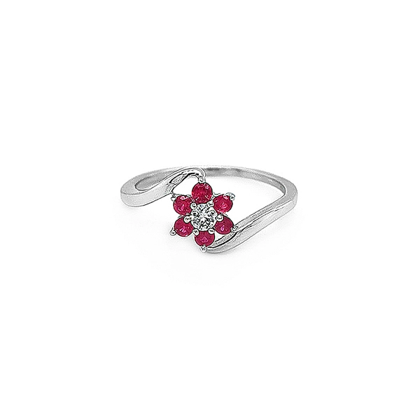 Goldring mit Rubinen und Diamanten