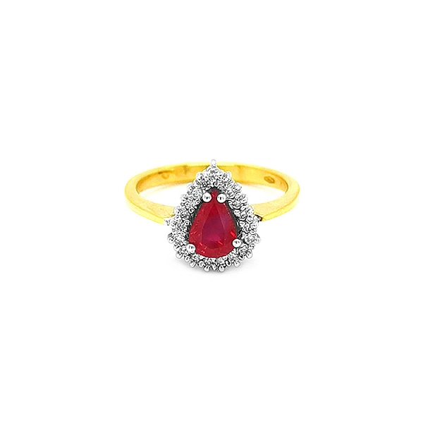 Goldring mit Rubin und Diamanten