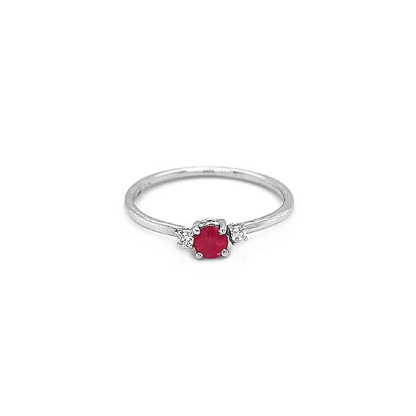 Goldring mit Rubin und Diamanten