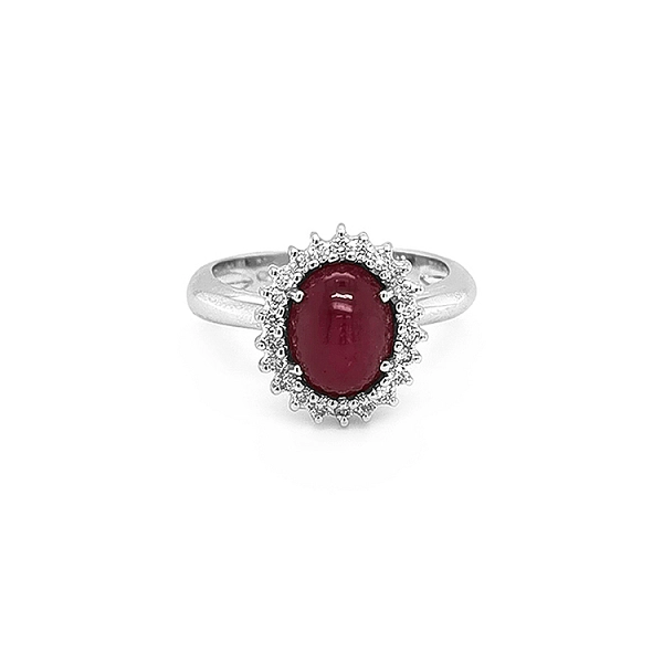 Goldring mit Rubin und Diamanten