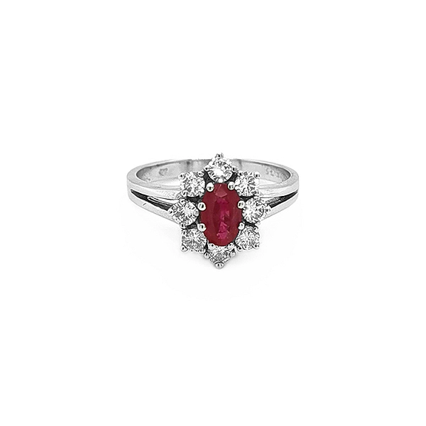 Goldring mit Rubin und Diamanten