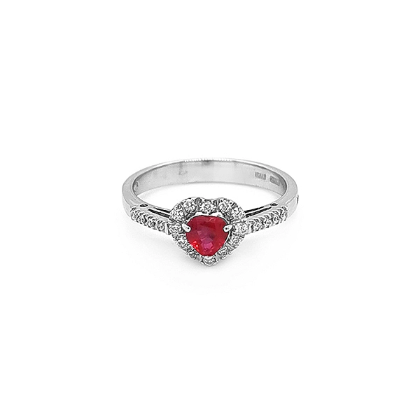 Goldring mit Rubin und Diamanten
