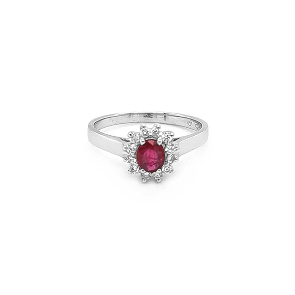 Goldring mit Rubin und Diamanten