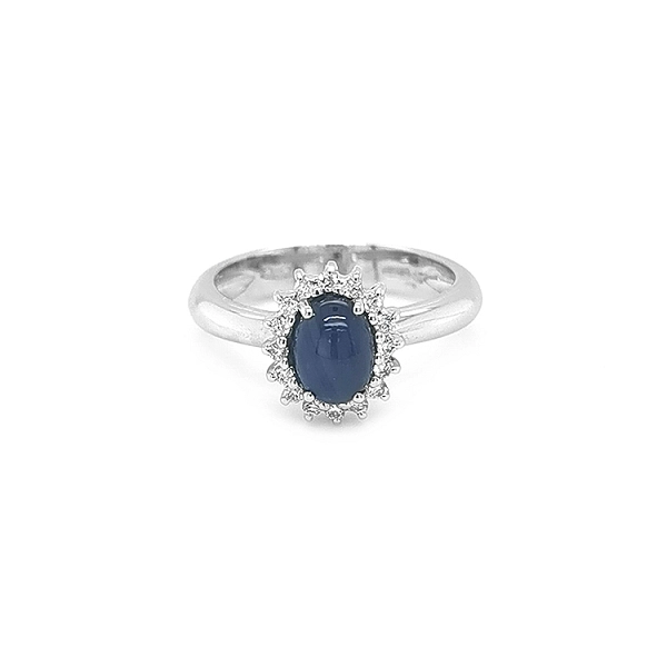 Goldring mit Saphir und Diamanten