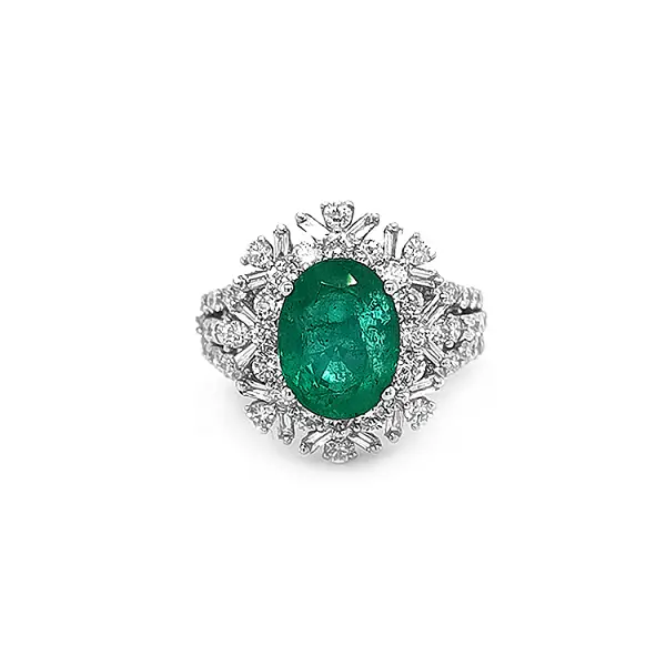 Goldring mit Smaragddiamanten