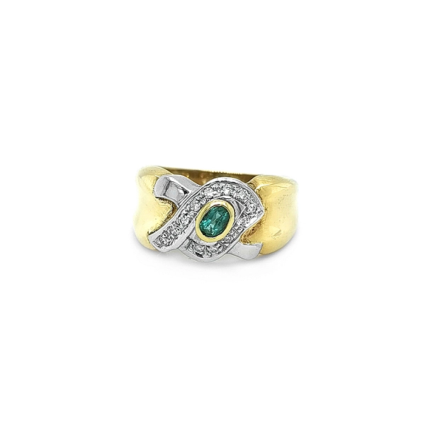 Goldring mit Smaragd und Diamanten