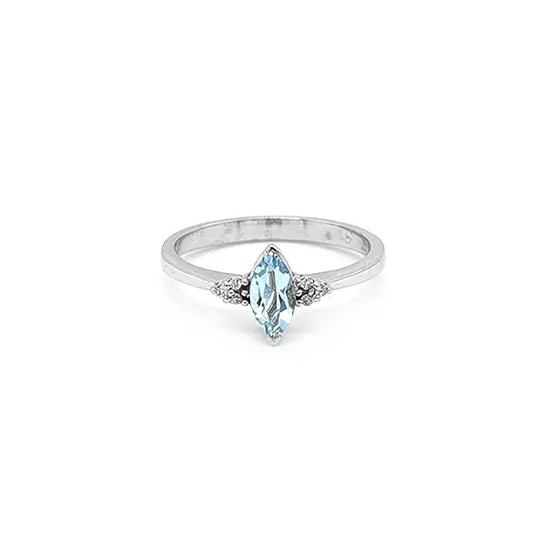 Goldring mit Aquamarin und Diamanten