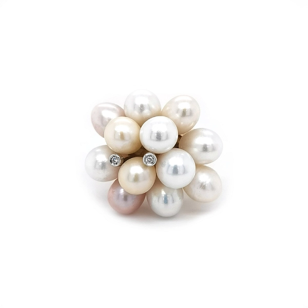 Goldring Naturperlen und Diamanten