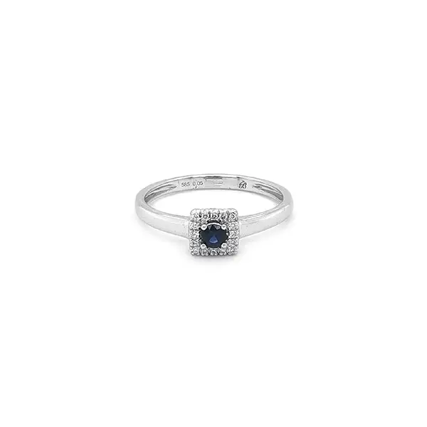 Goldring mit Saphiren und Diamanten