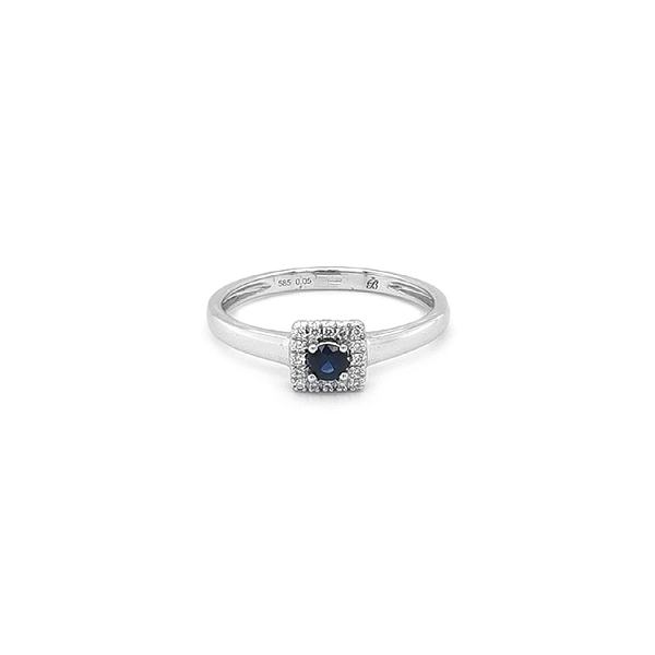 Goldring mit Saphiren und Diamanten