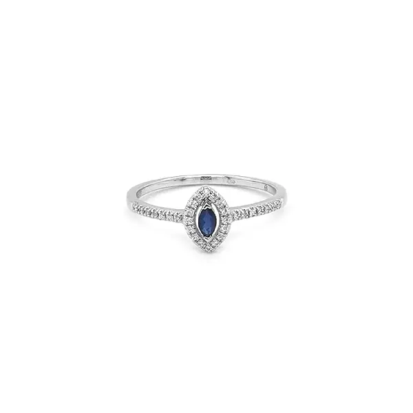 Goldring mit Saphiren und Diamanten