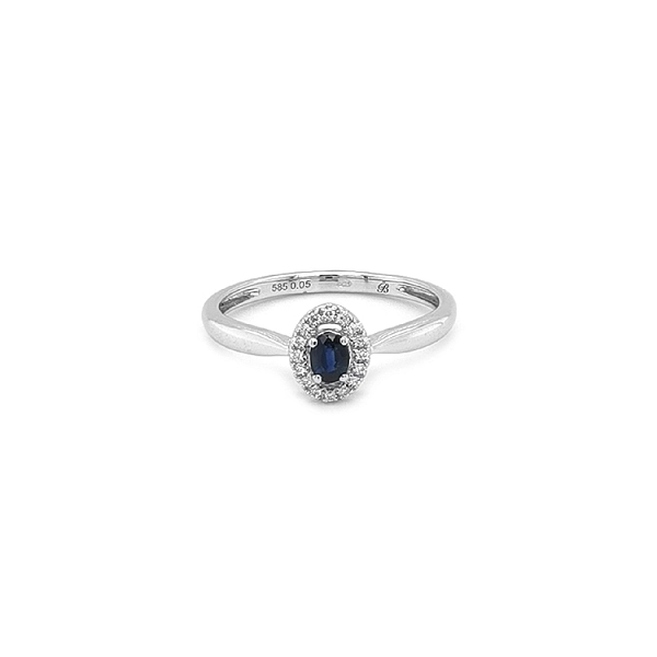 Goldring mit Saphiren und Diamanten