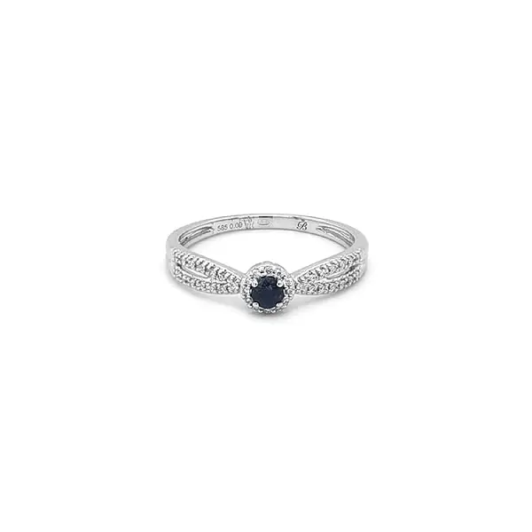 Goldring mit Saphiren und Diamanten