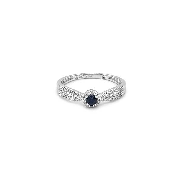Goldring mit Saphiren und Diamanten