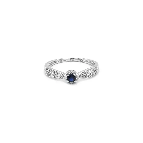 Goldring mit Saphiren und Diamanten
