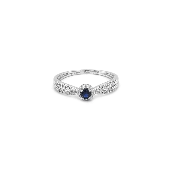 Goldring mit Saphiren und Diamanten