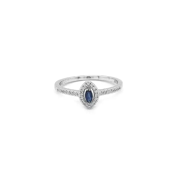 Goldring mit Saphiren und Diamanten