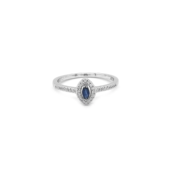 Goldring mit Saphiren und Diamanten