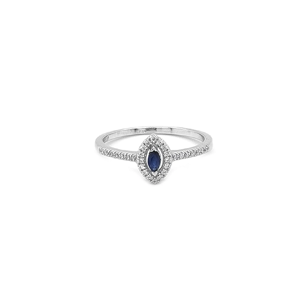 Goldring mit Saphiren und Diamanten