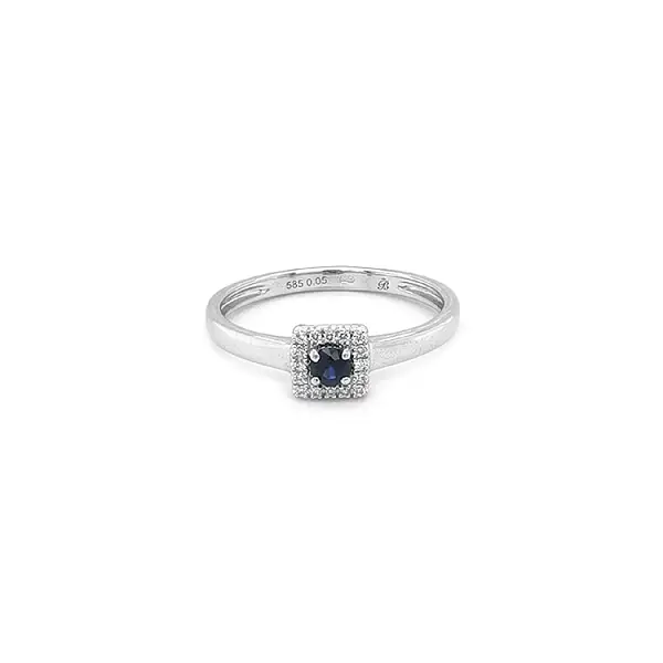 Goldring mit Saphiren und Diamanten