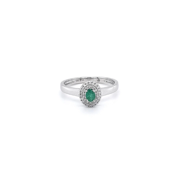 Goldring mit Smaragd und Diamanten