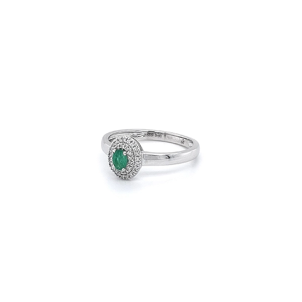 Goldring mit Smaragd und Diamanten