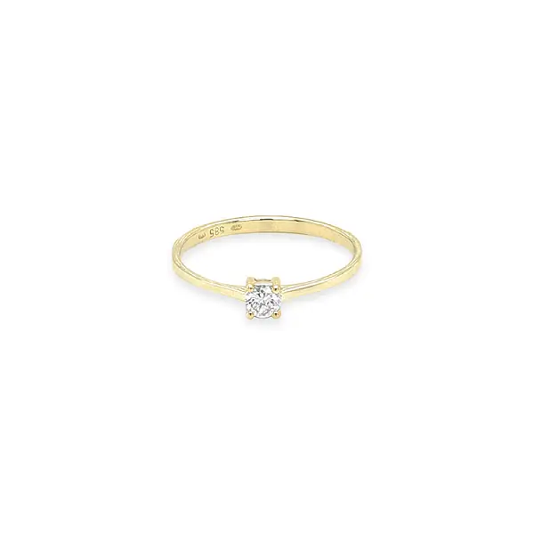 Gold Verlobungsring mit Diamant