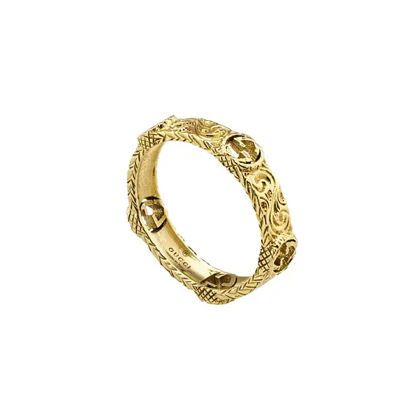 Gold Gucci Interlocking G Ring YBC603608001014