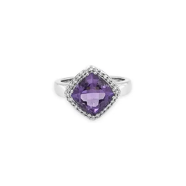 Goldring mit Amethyst und Diamanten