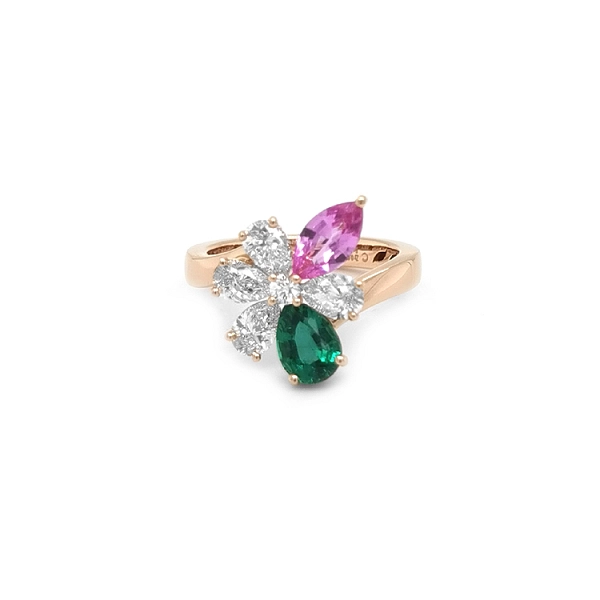 Crivelli Goldring mit farbigen Edelsteinen