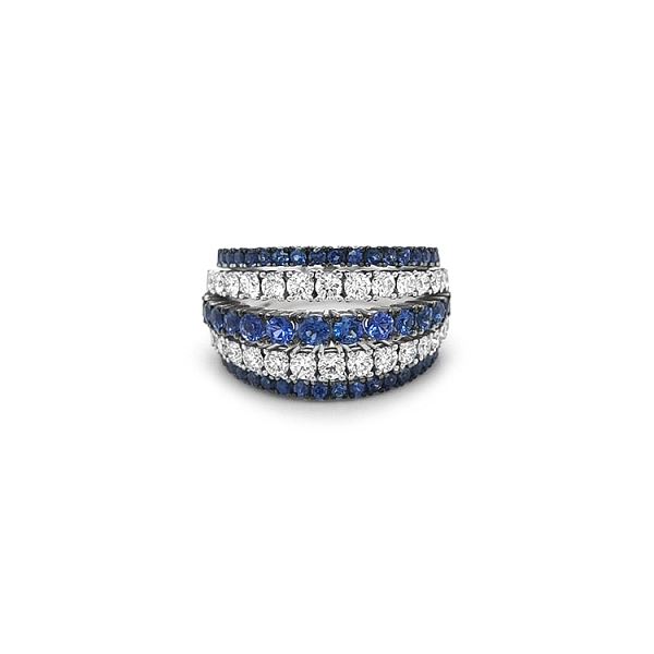 Goldring mit Saphiren und Diamanten
