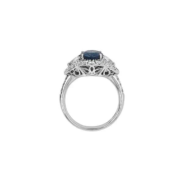 Goldring mit Saphir und Diamanten