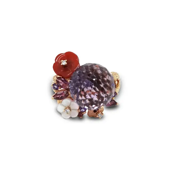 Goldring Halbedelsteine und Diamanten