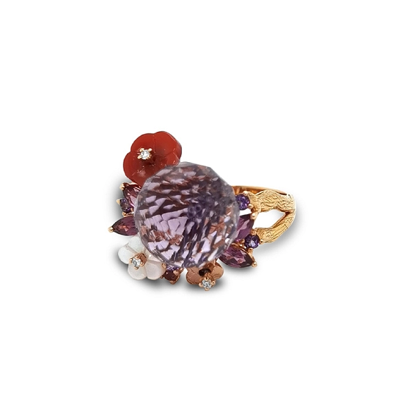 Goldring Halbedelsteine und Diamanten