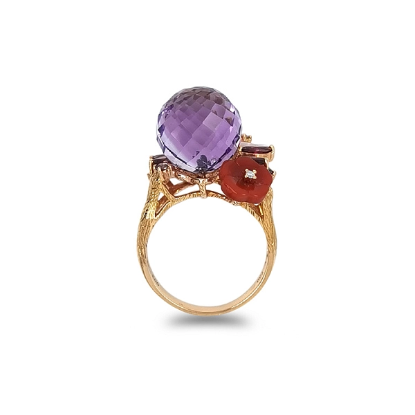 Goldring Halbedelsteine und Diamanten