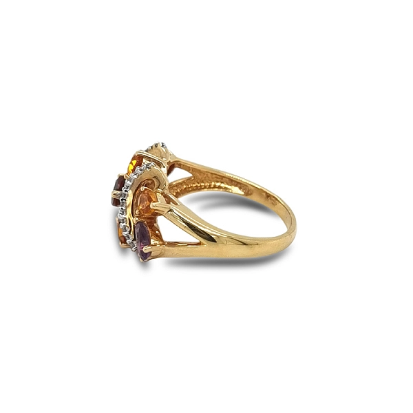 Goldring Halbedelsteine und Diamanten