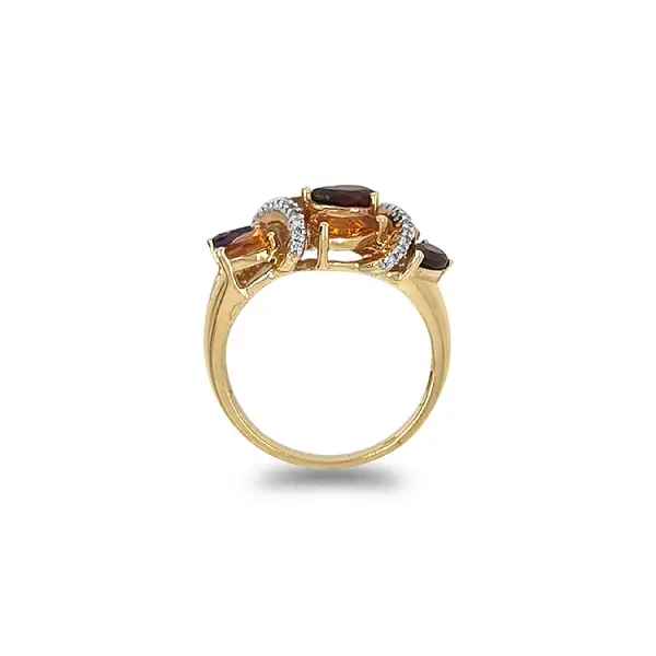 Goldring Halbedelsteine und Diamanten