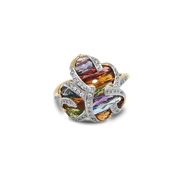 Goldring Halbedelsteine und Diamanten
