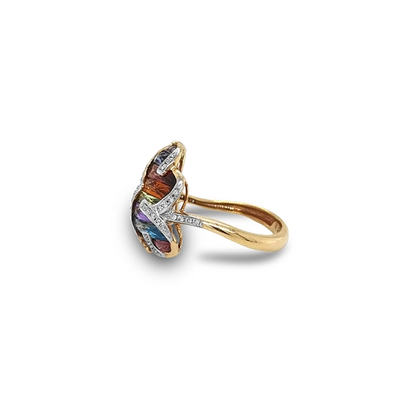 Goldring Halbedelsteine und Diamanten