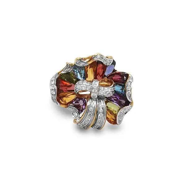 Goldring Halbedelsteine und Diamanten