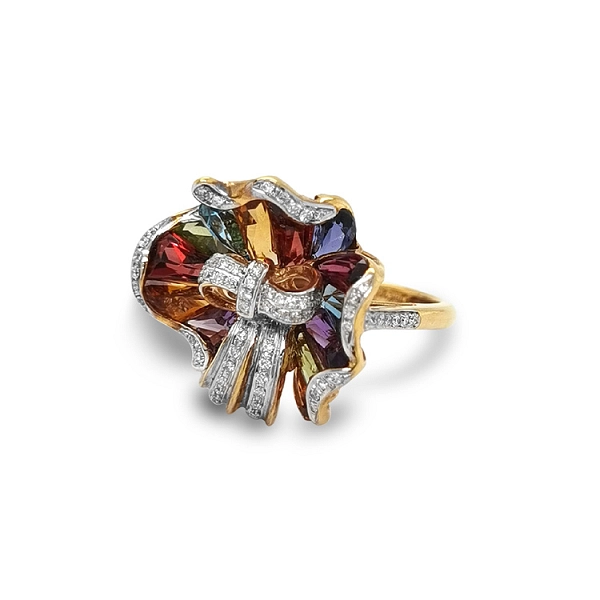 Goldring Halbedelsteine und Diamanten