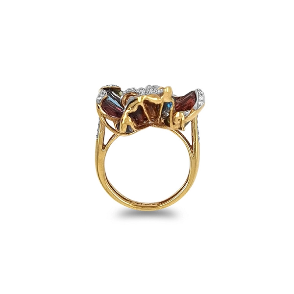 Goldring Halbedelsteine und Diamanten