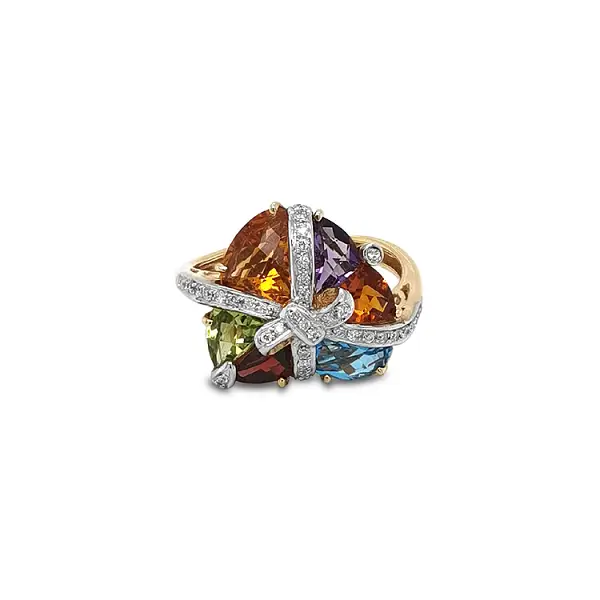 Goldring Farbige Halbedelsteine