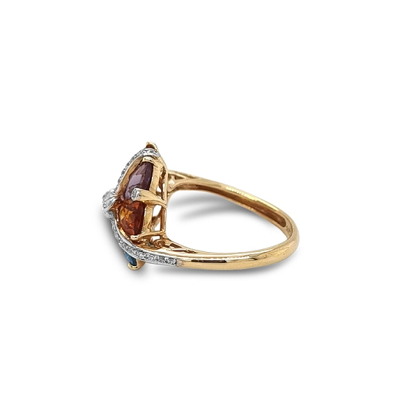 Goldring Farbige Halbedelsteine