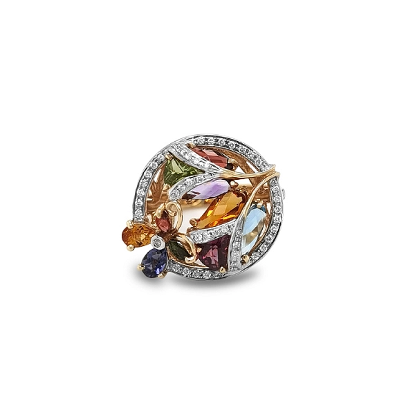 Goldring Halbedelsteine und Diamanten