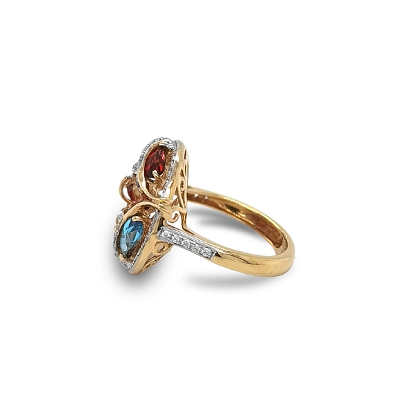 Goldring Halbedelsteine und Diamanten